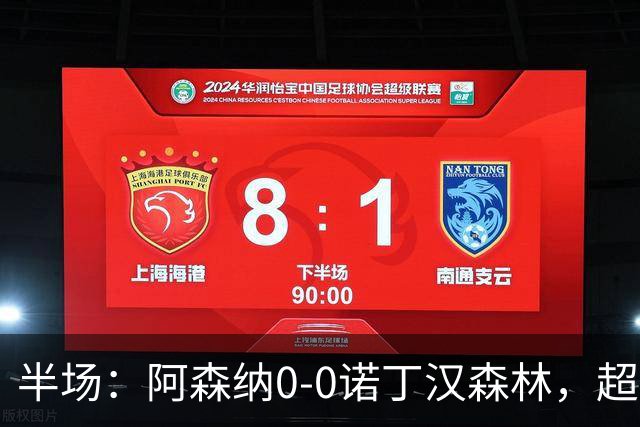 半场：阿森纳0-0诺丁汉森林，超七成控球0射正